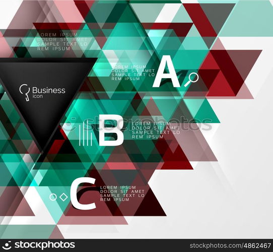 Vector triangle abstract background. Vector triangle abstract background with options