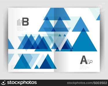 Vector triangle business annual report cover print template. Vector triangle business annual report cover print template. Brochure template layout, abstract cover design annual report, magazine, flyer or booklet. Geometric background