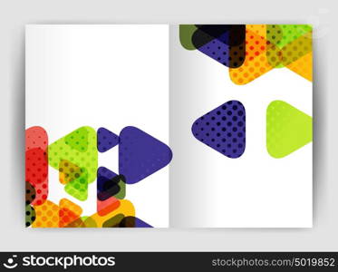 Vector triangle business annual report cover print template. Vector triangle business annual report cover print template. Brochure template layout, abstract cover design annual report, magazine, flyer or booklet. Geometric background