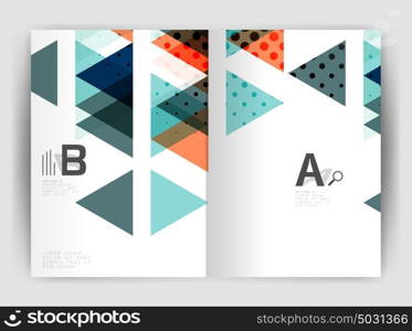 Vector triangle business annual report cover print template. Vector triangle business annual report cover print template. Brochure template layout, abstract cover design annual report, magazine, flyer or booklet. Geometric background