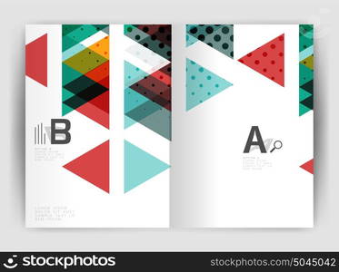 Vector triangle business annual report cover print template. Vector triangle business annual report cover print template. Brochure template layout, abstract cover design annual report, magazine, flyer or booklet. Geometric background