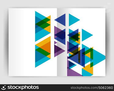 Vector triangle business annual report cover print template. Vector triangle business annual report cover print template. Brochure template layout, abstract cover design annual report, magazine, flyer or booklet. Geometric background