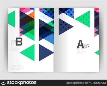 Vector triangle business annual report cover print template. Vector triangle business annual report cover print template. Brochure template layout, abstract cover design annual report, magazine, flyer or booklet. Geometric background