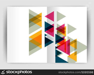 Vector triangle business annual report cover print template. Vector triangle business annual report cover print template. Brochure template layout, abstract cover design annual report, magazine, flyer or booklet. Geometric background