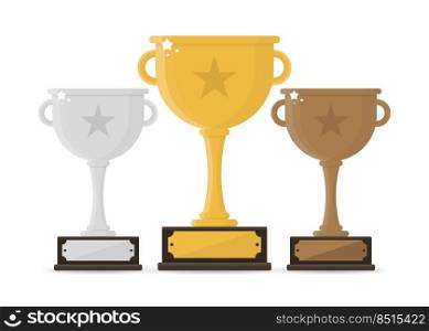 Vector Trophy Cup Flat Icon. Winners golden cup. Vector Trophy Cup Flat Icon. Winners golden cup.