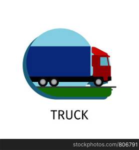 Vector truck transport in flat style on white background. Truck transport in flat style