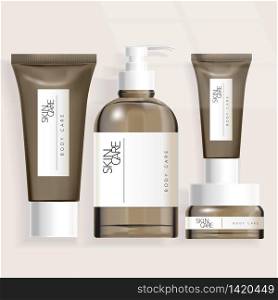 Vector Tube / Bottle / Jar Packaging for Healthcare Haircare Skincare Toiletries Products