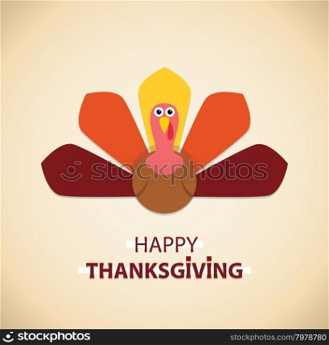 vector turkey card for thanksgiving day
