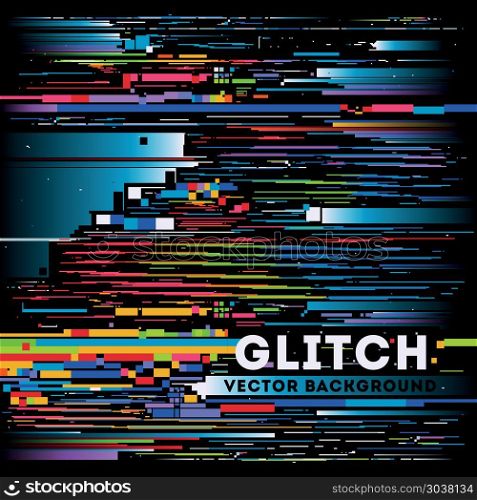 Vector tv glitch digital background. Vector tv glitch digital background. Color abstract backdrop channel damaged illustration