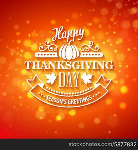 Vector typography design Thanksgiving Blurred and boke autumn background. Vector typography design Thanksgiving Blurred and boke autumn background EPS 10