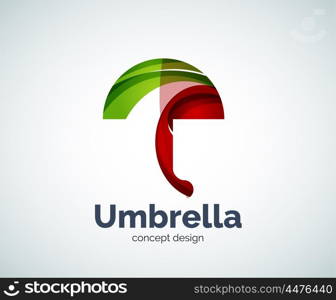 Vector umbrella logo template, abstract business icon