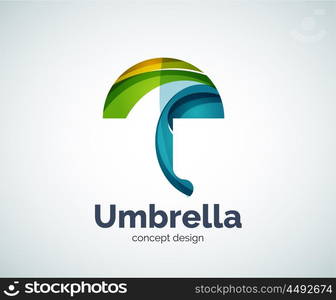 Vector umbrella logo template, abstract business icon