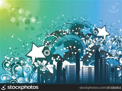 vector urban background with city