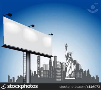 vector urban illustration with billboard