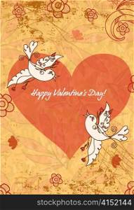 vector valentine&acute;s day background with birds