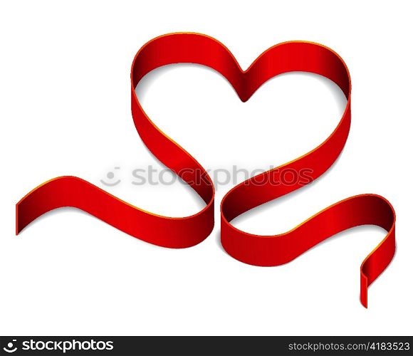 vector valentine&acute;s day background with heart made of ribbon