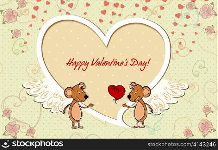 vector valentine&acute;s day background with mouse