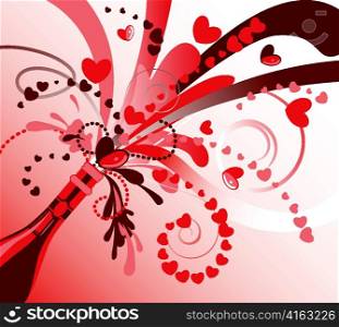 vector valentine background with hearts