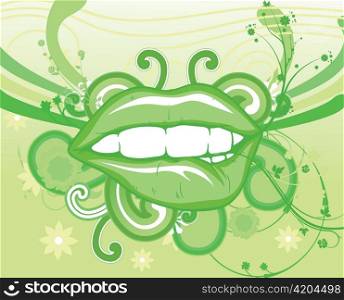 vector valentine background with mouth
