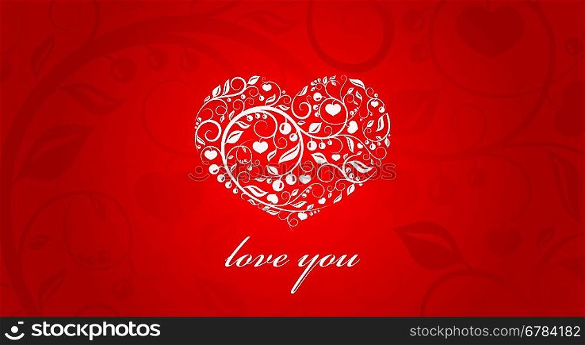 Vector. Valentine card heart ornament. Fresh creative solution to use in valentine&acute;s day / wedding greetings, invitation, background, advertisement design.