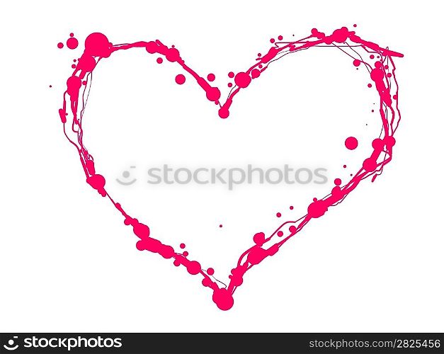 Vector Valentine Heart of blots on white