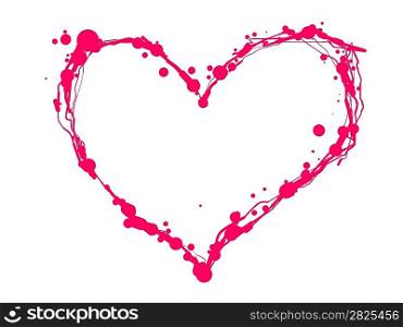 Vector Valentine Heart of blots on white