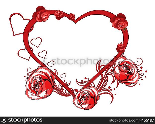 vector valentines background with roses