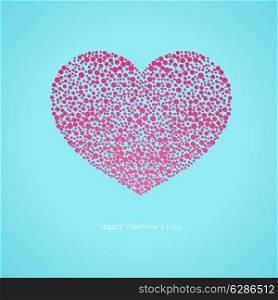 Vector Valentines Card with heart. Dotted pattern