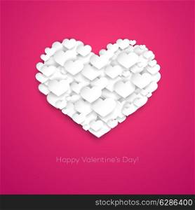 Vector Valentines Card with heart shape. Love background
