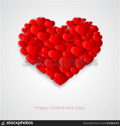Vector Valentines Card with heart shape. Love background