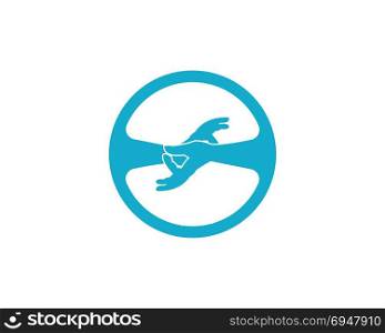 Vector - Vector sign abstract bird in flight