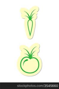 Vector Vegetable Icons Isolated on White Background