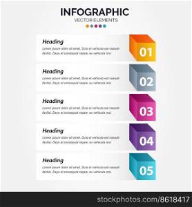 Vector Vertical Infographic label design template with icons and 5 options or steps. Can be used for process diagram. presentations. workflow layout. banner. flow chart. info graph Vector Illustration