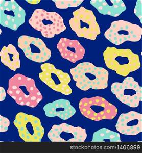 Vector Vibrant Leopard Seamless Repeat Pattern with Abstract Dots Effect