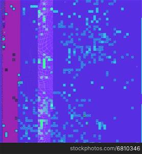 vector vibrant violet cyan color modern abstract digital glitch pixels graphic design damaged data file background&#xA;