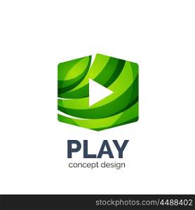 Vector video play logo template. Vector video play logo template. Colorful unusual business icon