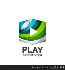 Vector video play logo template. Vector video play logo template. Colorful unusual business icon