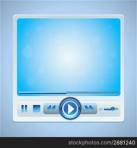 Vector video player interface with glossy buttons