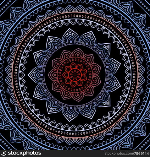 Vector vintage background. Vector vintage background. Mandala Indian decorative pattern.