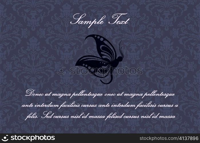 vector vintage background with butterfly