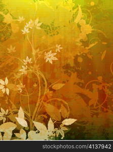 vector vintage background with floral