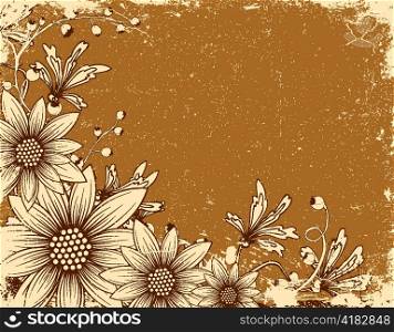 vector vintage background with floral