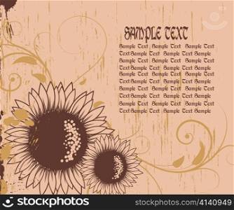 vector vintage background with floral and grunge