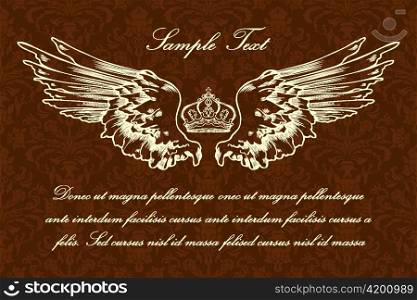 vector vintage background with wings