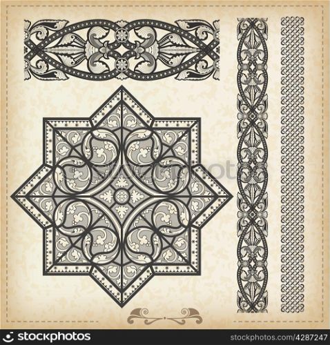 Vector vintage baroque border frame card cover