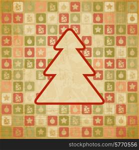Vector vintage Christmas background in retro style.. Vector vintage Christmas background in retro style