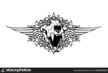 vector vintage emblem with animal skull