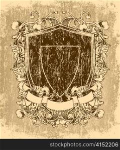 vector vintage emblem with shield