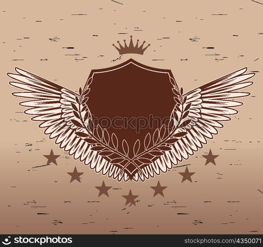 vector vintage emblem with shield