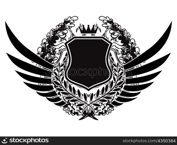 vector vintage emblem with shield